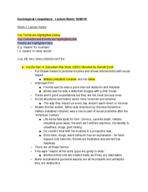 Intro to Sociology Week 2 Lecture Notes