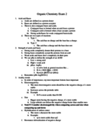 Exam 2 Organic Chemistry 