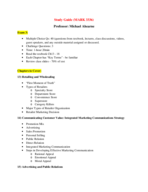 Study Guide for Exam 3
