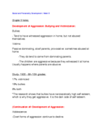 Notes for Chapter 9: Development of Aggression