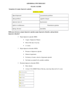 Abnormal Psychology Study Guide Exam 2