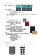 Week 9 Notes: Twill and Satin Weaves