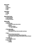 Pop Culture Theories, Week 2 notes