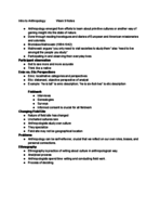 Anthropology 101; Week 9 Notes