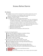 Science Before Darwin BioE20C Week 1 Notes