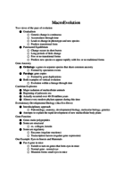 MacroEvolution BioE20C Week 3 Notes