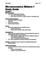 Microeconomics Midterm 1 Study Guide