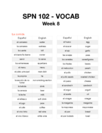 SPN 102 - La Comida - Week 8 Notes