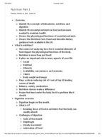 Nutrition Part 1 Notes
