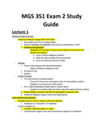 Exam 2 Study Guide MGS 351 - Management Information System