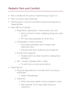 Pediatric Assessment and Pain management Notes 