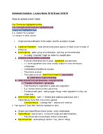 Week 4 Lectures 6 and 7 Notes - Vertebrate Evolution 