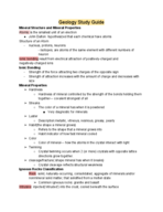 Geology Study Guide