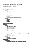 Lecture 7: Qualitative research 