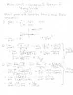 Math 2413 Calculus I Exam I