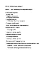 PSYCH 60 Midterm Study Guide