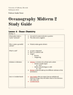 Oceanography Midterm 2 Study Guide