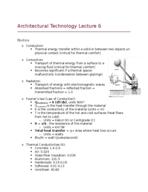 Architectural Technology Lecture 6 Notes