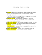 Anthropology chapter 10 kinship