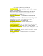 Psychology chapter 9 intelligence vocab