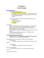 Chapter One Class Notes