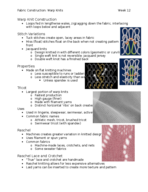 Week 12 Notes: Warp Knits