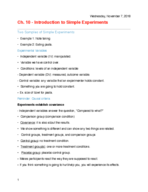 Chapter 10 - Introduction to Simple Experiments