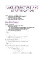 Lake Structure and Stratification