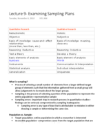 Lecture 9 - sampling plans