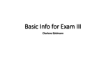 Exam III Study Guide