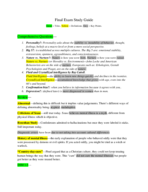 Final Exam Study Guide