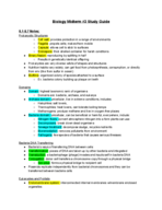 Biology Study Guide for Midterm #3