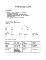 Spanish 2 Final Study Guide