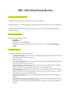 PSC 2302 Final Exam Study Guide