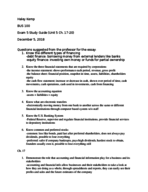 BUS 100 Exam 5 Study Guide