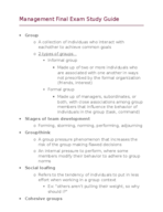 Management Notes Week 14
