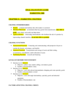 FINAL EXAM STUDY GUIDE - MKT 3000