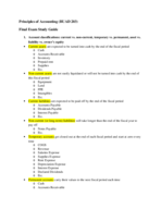 Principles of Accounting (BUAD 203), Final Study Guide