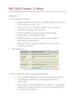 MGT 2000 Chapter 11 Notes