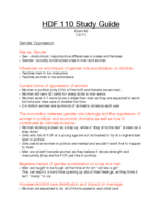HDF 110, Final Exam Study Guide
