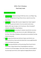 M50A First Civilizations: Final Exam Study Guide