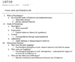 PSYCH 101 Lecture Notes 1/07/19