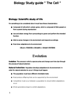 Biology study guide " The cell "