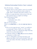 Definitions of worldview continued