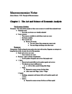 Macroeconomics Exam 1: Chapter 1-4 Notes