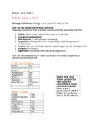 Biology 1010: Week 1