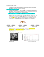Cognition exam 1 study guide