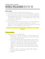 World Religions 458, Week 2