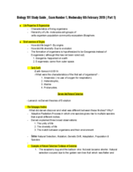 Biology 191 Study Guide 