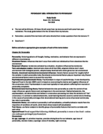 1001: Intro to Psych Final Study Guide 